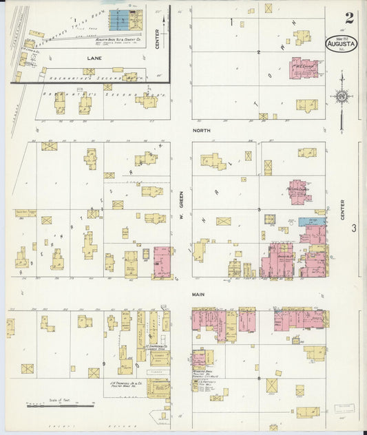 Sanborn Fire Insurance Map from Augusta, Hancock County, Illinois (1912), Sheet #0002 - Historic Sanborn Fire Insurance Map Print, vintage old map wall art, antique decor, genealogy gift, Illinois Illinois map