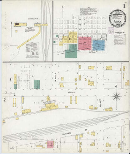 Sanborn Fire Insurance Map from Toluca, Marshall County, Illinois (1901), Sheet #0001 - Complete Map Set gallery image, historic Sanborn map, vintage wall art, Illinois Illinois