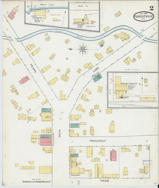 Sanborn Fire Insurance Map from Forestville, Chautauqua County, New York (1893), Sheet #0002 - Historic Sanborn Fire Insurance Map Print, vintage old map wall art, antique decor, genealogy gift, New York New York map