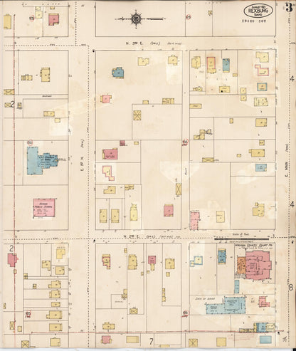 Sanborn Fire Insurance Map from Rexburg, Madison County, Idaho (1943), Sheet #0003 - Complete Map Set gallery image, historic Sanborn map, vintage wall art, Idaho Idaho
