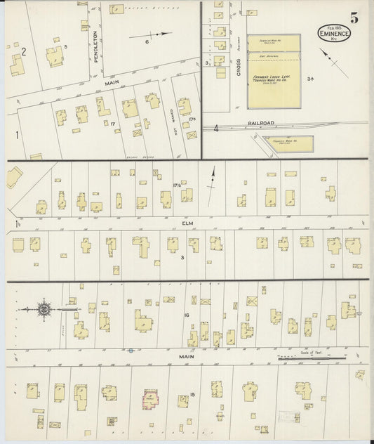 Sanborn Fire Insurance Map from Eminence, Henry County, Kentucky (1915), Sheet #0005 - Historic Sanborn Fire Insurance Map Print, vintage old map wall art, antique decor, genealogy gift, Kentucky Kentucky map