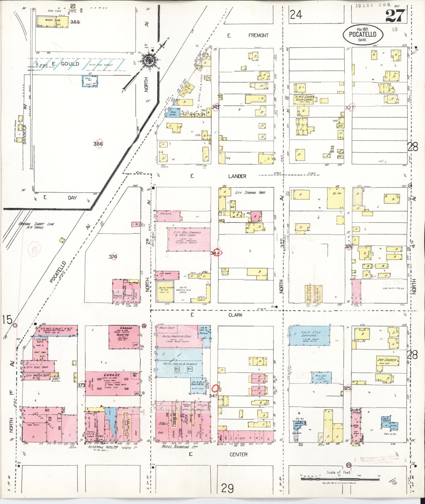 Sanborn Fire Insurance Map from Pocatello, Bannock County, Idaho (1948), Sheet #0027 - Complete Map Set gallery image, historic Sanborn map, vintage wall art, Idaho Idaho