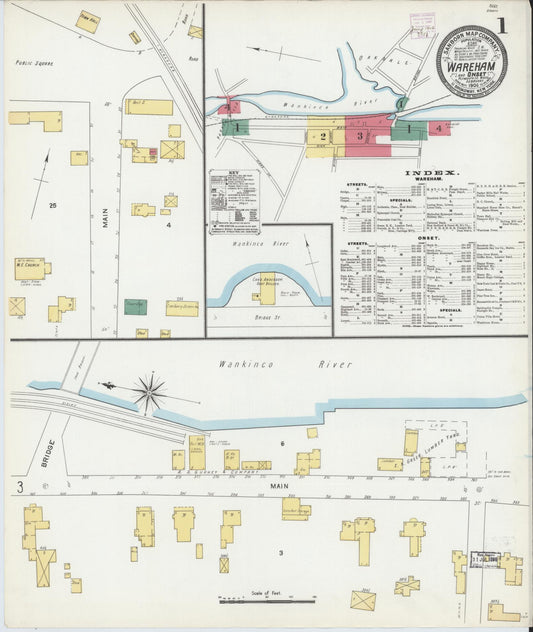 Sanborn Fire Insurance Map from Wareham, Plymouth County, Massachusetts. (1906) – Historic Sanborn Fire Insurance Map Print