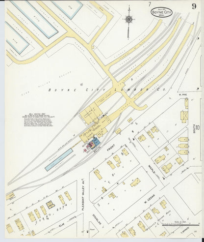 Sanborn Fire Insurance Map from Boyne City, Charlevoix County, Michigan (1911), Sheet #0009 - Complete Map Set gallery image, historic Sanborn map, vintage wall art, Michigan Michigan