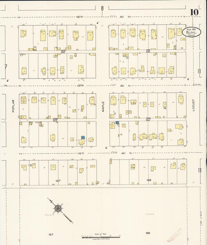 Sanborn Fire Insurance Map from Buhl, Twin Falls County, Idaho (1922), Sheet #0010 - Complete Map Set gallery image, historic Sanborn map, vintage wall art, Falls Idaho