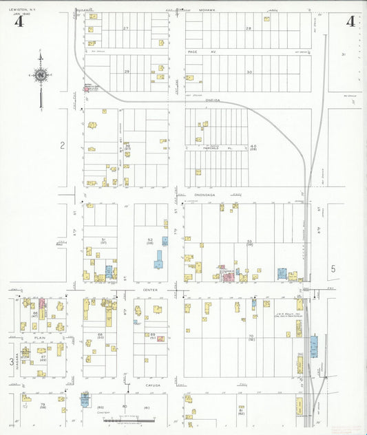 Sanborn Fire Insurance Map from Lewiston, Niagara County, New York (1940), Sheet #0004 - Historic Sanborn Fire Insurance Map Print, vintage old map wall art, antique decor, genealogy gift, New York New York map