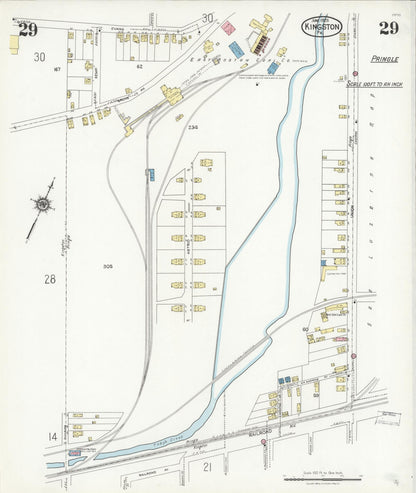Sanborn Fire Insurance Map from Kingston, Luzerne County, Pennsylvania (1925), Sheet #0029 - Historic Sanborn Fire Insurance Map Print, vintage old map wall art, antique decor, genealogy gift, Pennsylvania Pennsylvania map