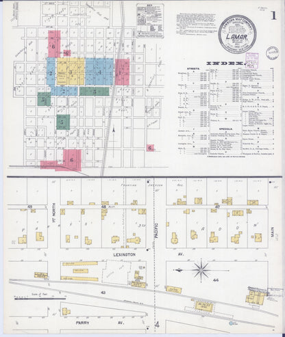 Sanborn Fire Insurance Map from Lamar, Barton County, Missouri (1902), Sheet #0001 - Historic Sanborn Fire Insurance Map Print, vintage old map wall art, antique decor, genealogy gift, Missouri Missouri map