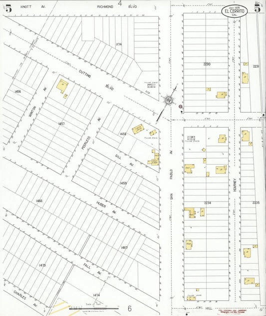 Sanborn Fire Insurance Map from El Cerrito, Contra Costa County, California (1926), Sheet #0005 - Historic Sanborn Fire Insurance Map Print, vintage old map wall art, antique decor, genealogy gift, California California map