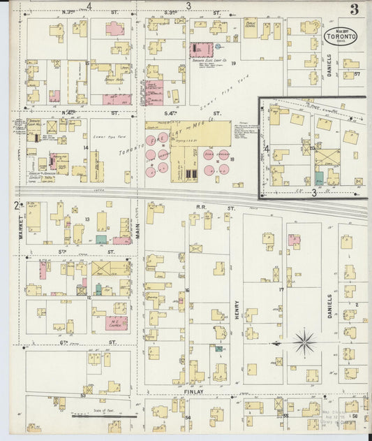 Sanborn Fire Insurance Map from Toronto, Jefferson County, Ohio (1897), Sheet #0003 - Historic Sanborn Fire Insurance Map Print, vintage old map wall art, antique decor, genealogy gift, Ohio Ohio map