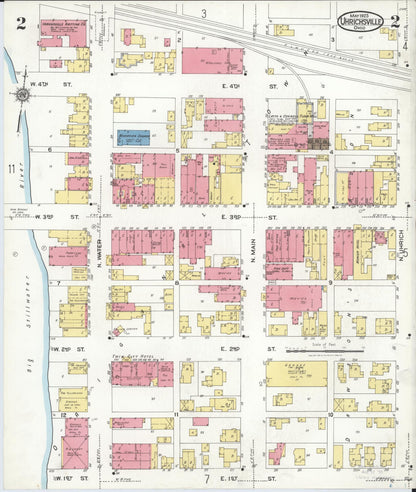 Sanborn Fire Insurance Map from Uhrichsville, Tuscarawas County, Ohio (1923), Sheet #0002 - Historic Sanborn Fire Insurance Map Print, vintage old map wall art, antique decor, genealogy gift, Ohio Ohio map
