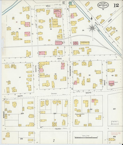 Sanborn Fire Insurance Map from Waterloo, Seneca County, New York (1904), Sheet #0012 - Complete Map Set gallery image, historic Sanborn map, vintage wall art, New York New York