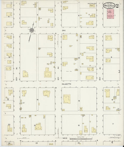 Sanborn Fire Insurance Map from Wauchula, Hardee County, Florida (1914), Sheet #0002 - Historic Sanborn Fire Insurance Map Print, vintage old map wall art, antique decor, genealogy gift, Florida Florida map