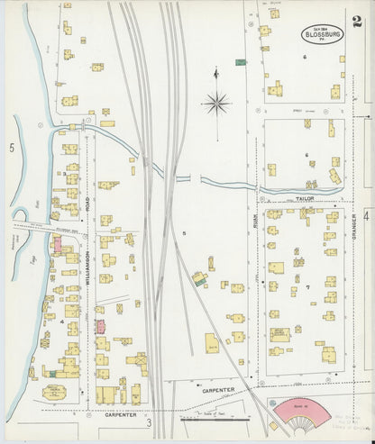 Sanborn Fire Insurance Map from Blossburg, Tioga County, Pennsylvania (1904), Sheet #0002 - Complete Map Set gallery image, historic Sanborn map, vintage wall art, Pennsylvania Pennsylvania