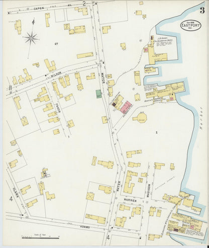Sanborn Fire Insurance Map from Eastport, Washington County, Maine (1898), Sheet #0003 - Complete Map Set gallery image, historic Sanborn map, vintage wall art, Maine Maine