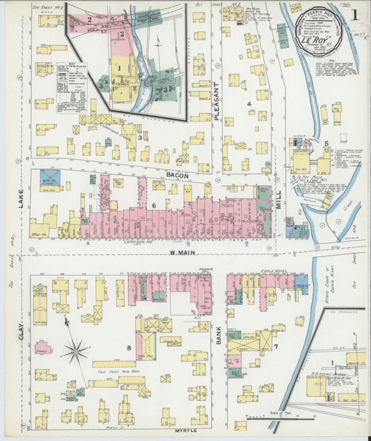 Sanborn Fire Insurance Map from Le Roy, Genesee County, New York. (1892) – Historic Sanborn Fire Insurance Map Print