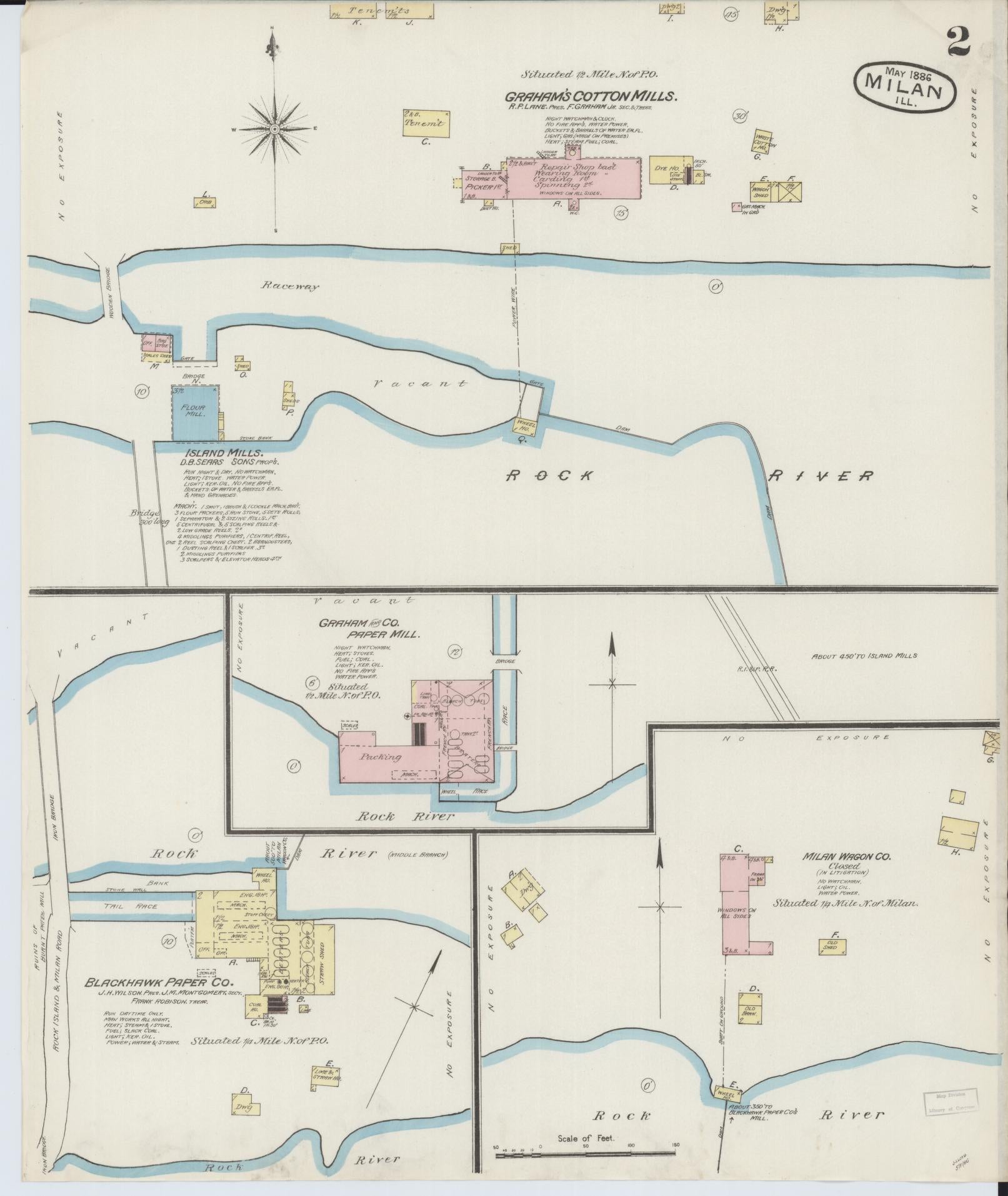 Sanborn Fire Insurance Map from Milan, Rock Island County, Illinois (1886), Sheet #0002 - Complete Map Set gallery image, historic Sanborn map, vintage wall art, Illinois Illinois