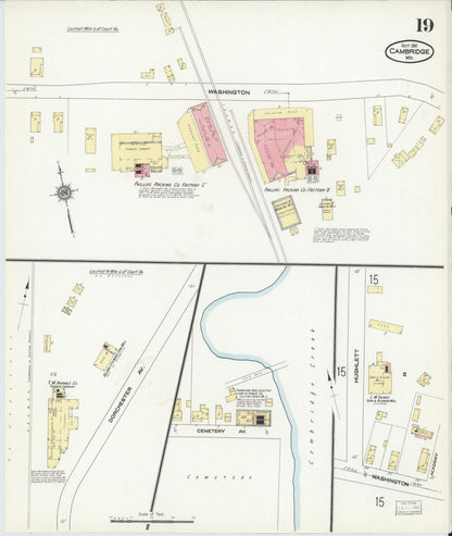 Sanborn Fire Insurance Map from Cambridge, Dorchester County, Maryland (1911), Sheet #0019 - Complete Map Set gallery image, historic Sanborn map, vintage wall art, Maryland Maryland