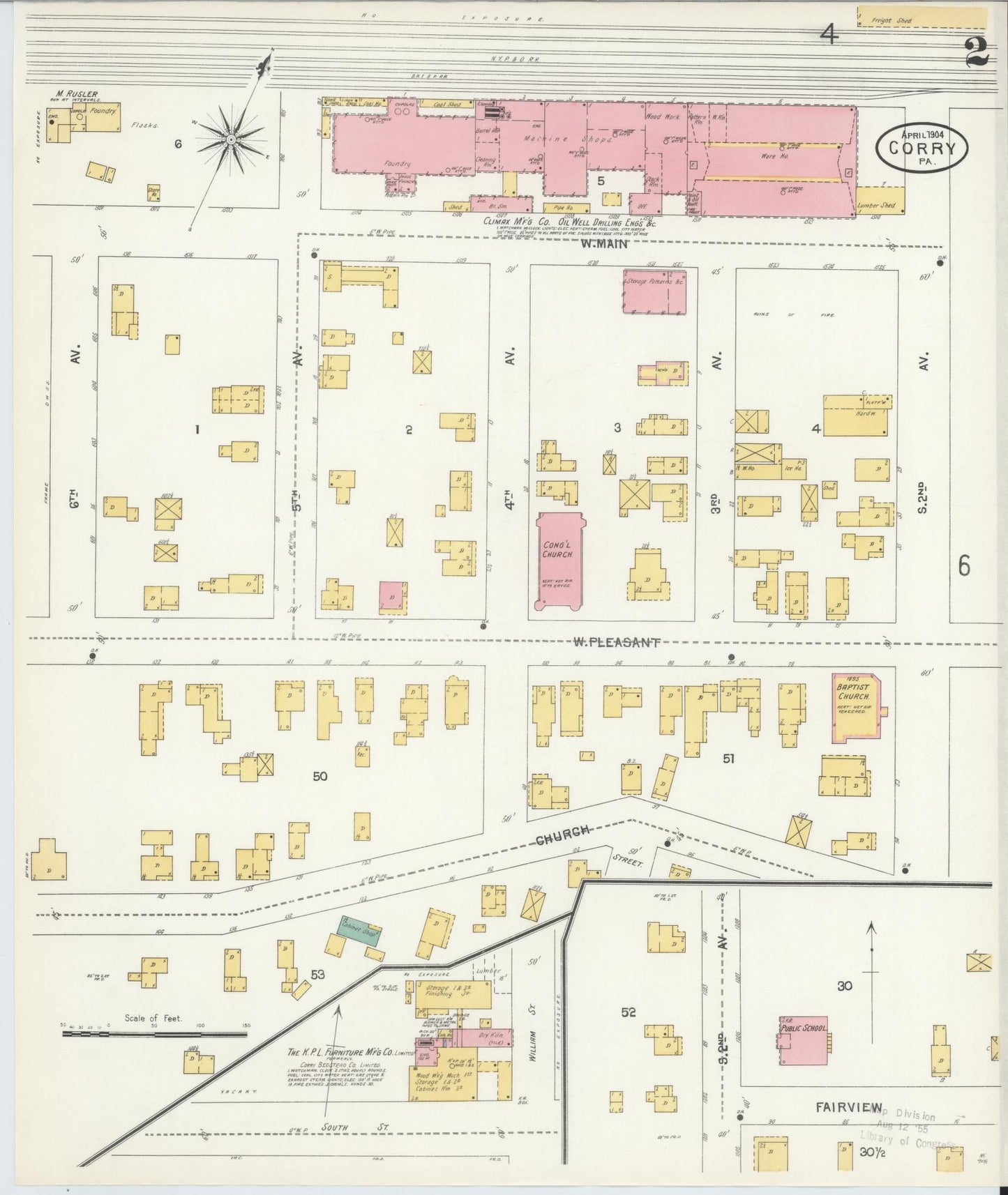 Sanborn Fire Insurance Map from Corry, Erie County, Pennsylvania (1904), Sheet #0002 - Historic Sanborn Fire Insurance Map Print, vintage old map wall art, antique decor, genealogy gift, Pennsylvania Pennsylvania map