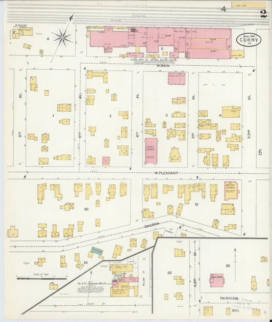 Sanborn Fire Insurance Map from Corry, Erie County, Pennsylvania (1904), Sheet #0002 - Historic Sanborn Fire Insurance Map Print, vintage old map wall art, antique decor, genealogy gift, Pennsylvania Pennsylvania map