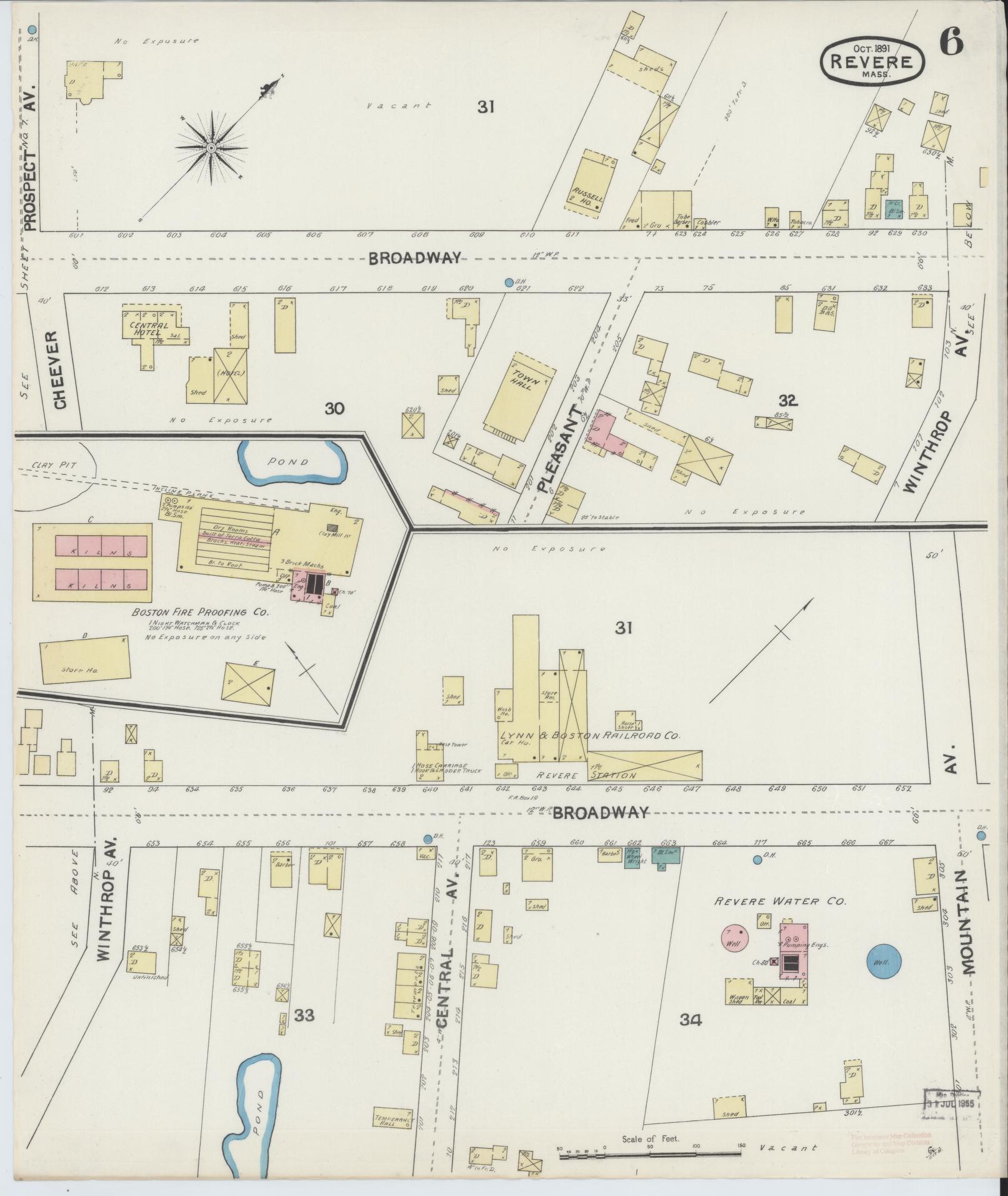 Sanborn Fire Insurance Map from Revere, Suffolk County, Massachusetts (1891), Sheet #0006 - Complete Map Set gallery image, historic Sanborn map, vintage wall art, Massachusetts Massachusetts