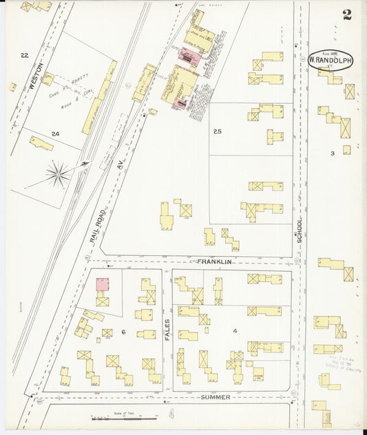 Sanborn Fire Insurance Map from West Randolph, Orange County, Vermont (1892), Sheet #0002 - Historic Sanborn Fire Insurance Map Print, vintage old map wall art, antique decor, genealogy gift, Vermont Vermont map
