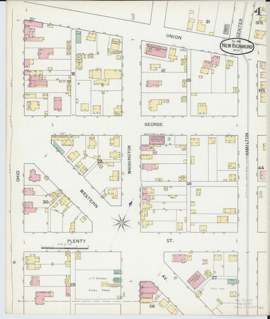 Sanborn Fire Insurance Map from New Richmond, Clermont County, Ohio (1892), Sheet #0004 - Historic Sanborn Fire Insurance Map Print, vintage old map wall art, antique decor, genealogy gift, Ohio Ohio map