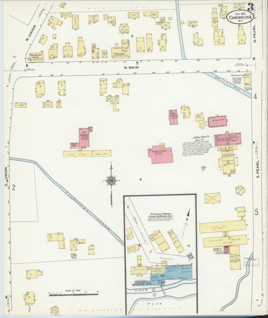 Sanborn Fire Insurance Map from Cambridge, Washington County, New York (1910), Sheet #0003 - Historic Sanborn Fire Insurance Map Print, vintage old map wall art, antique decor, genealogy gift, New York New York map