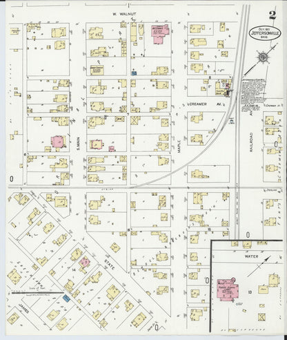 Sanborn Fire Insurance Map from Jeffersonville, Fayette County, Ohio (1921), Sheet #0002 - Historic Sanborn Fire Insurance Map Print, vintage old map wall art, antique decor, genealogy gift, Ohio Ohio map