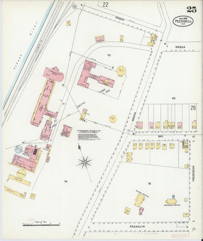 Sanborn Fire Insurance Map from Peekskill, Westchester County, New York (1905), Sheet #0025 - Complete Map Set gallery image, historic Sanborn map, vintage wall art, New York New York