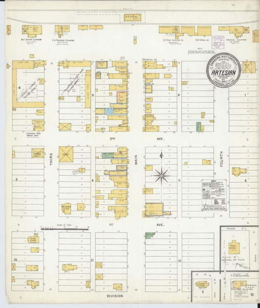 Sanborn Fire Insurance Map from Artesian, Sanborn County, South Dakota (1904), Sheet #0001 - Historic Sanborn Fire Insurance Map Print, vintage old map wall art, antique decor, genealogy gift, South Dakota South Dakota map