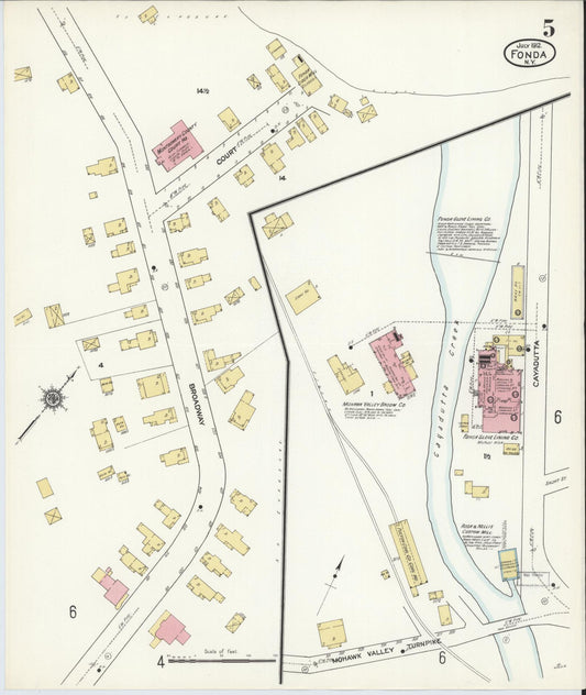 Sanborn Fire Insurance Map from Fonda, Montgomery County, New York (1912), Sheet #0005 - Historic Sanborn Fire Insurance Map Print, vintage old map wall art, antique decor, genealogy gift, New York New York map