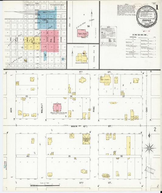 Sanborn Fire Insurance Map from Harper, Harper County, Kansas. (1899) – Historic Sanborn Fire Insurance Map Print