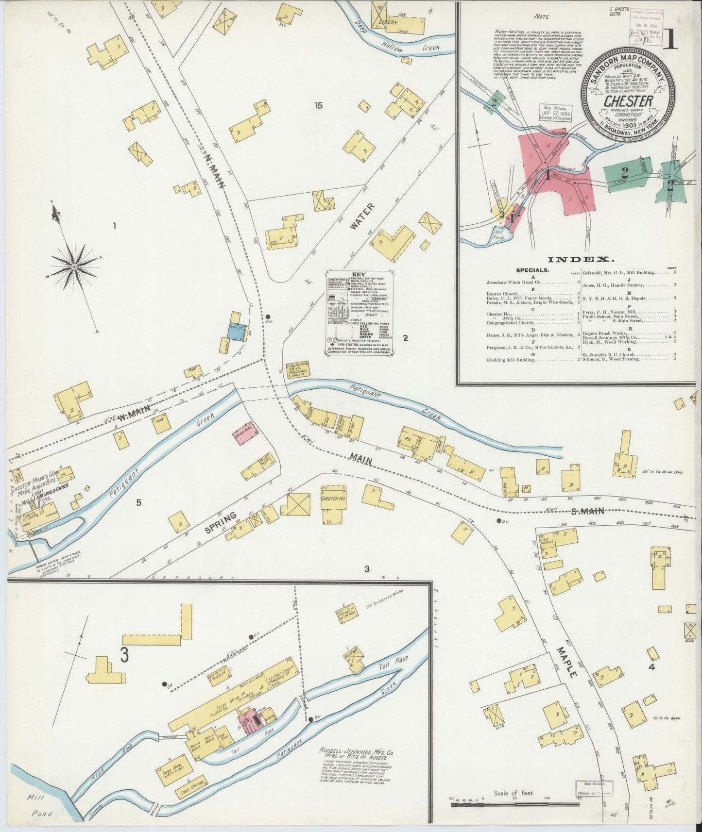 Sanborn Fire Insurance Map from Chester, Middlesex County, Connecticut (1903), Sheet #0001 - Complete Map Set gallery image, historic Sanborn map, vintage wall art, Connecticut Connecticut