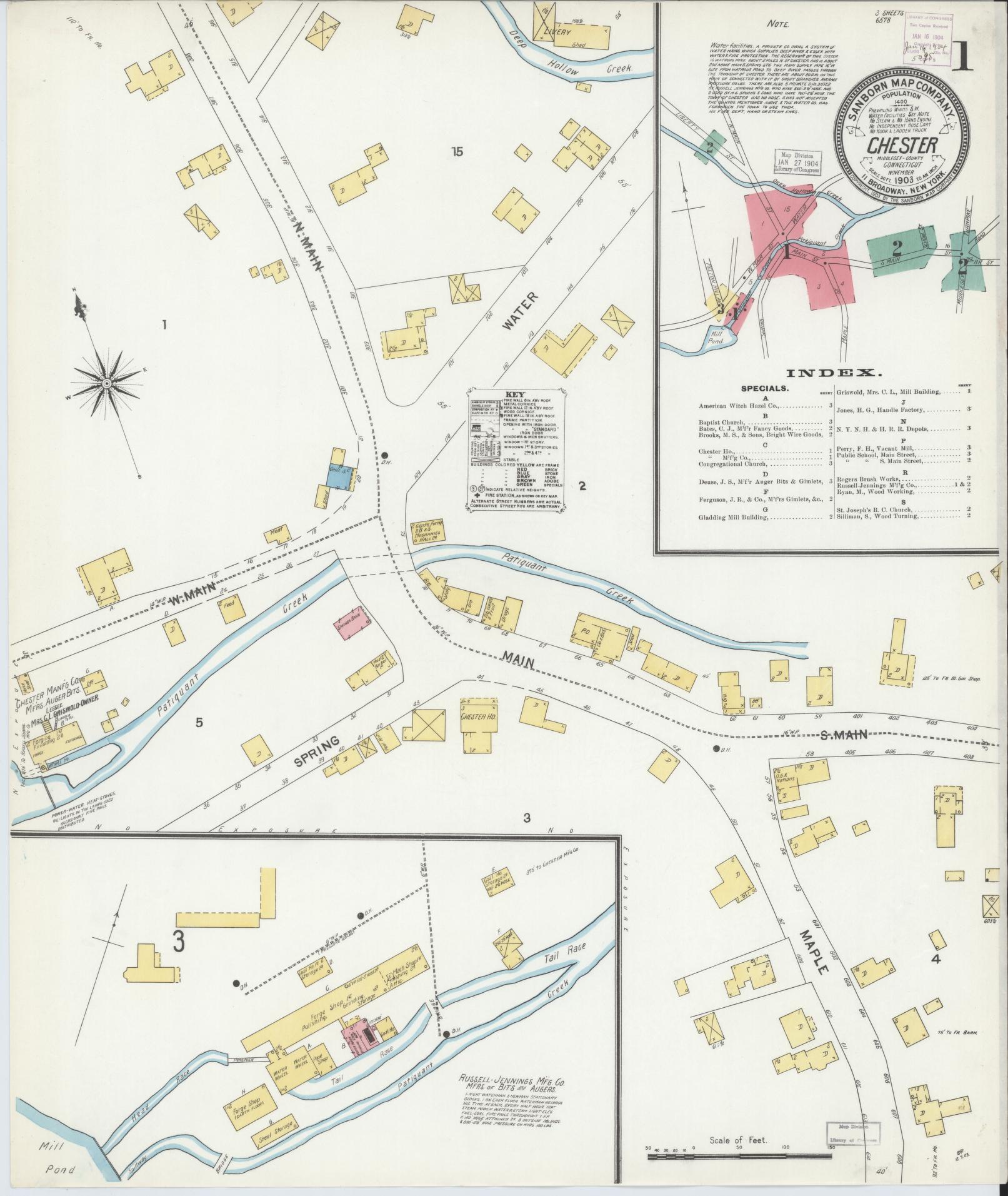 Sanborn Fire Insurance Map from Chester, Middlesex County, Connecticut (1903), Sheet #0001 - Complete Map Set gallery image, historic Sanborn map, vintage wall art, Connecticut Connecticut