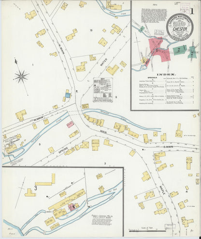 Sanborn Fire Insurance Map from Chester, Middlesex County, Connecticut (1903), Sheet #0001 - Complete Map Set gallery image, historic Sanborn map, vintage wall art, Connecticut Connecticut