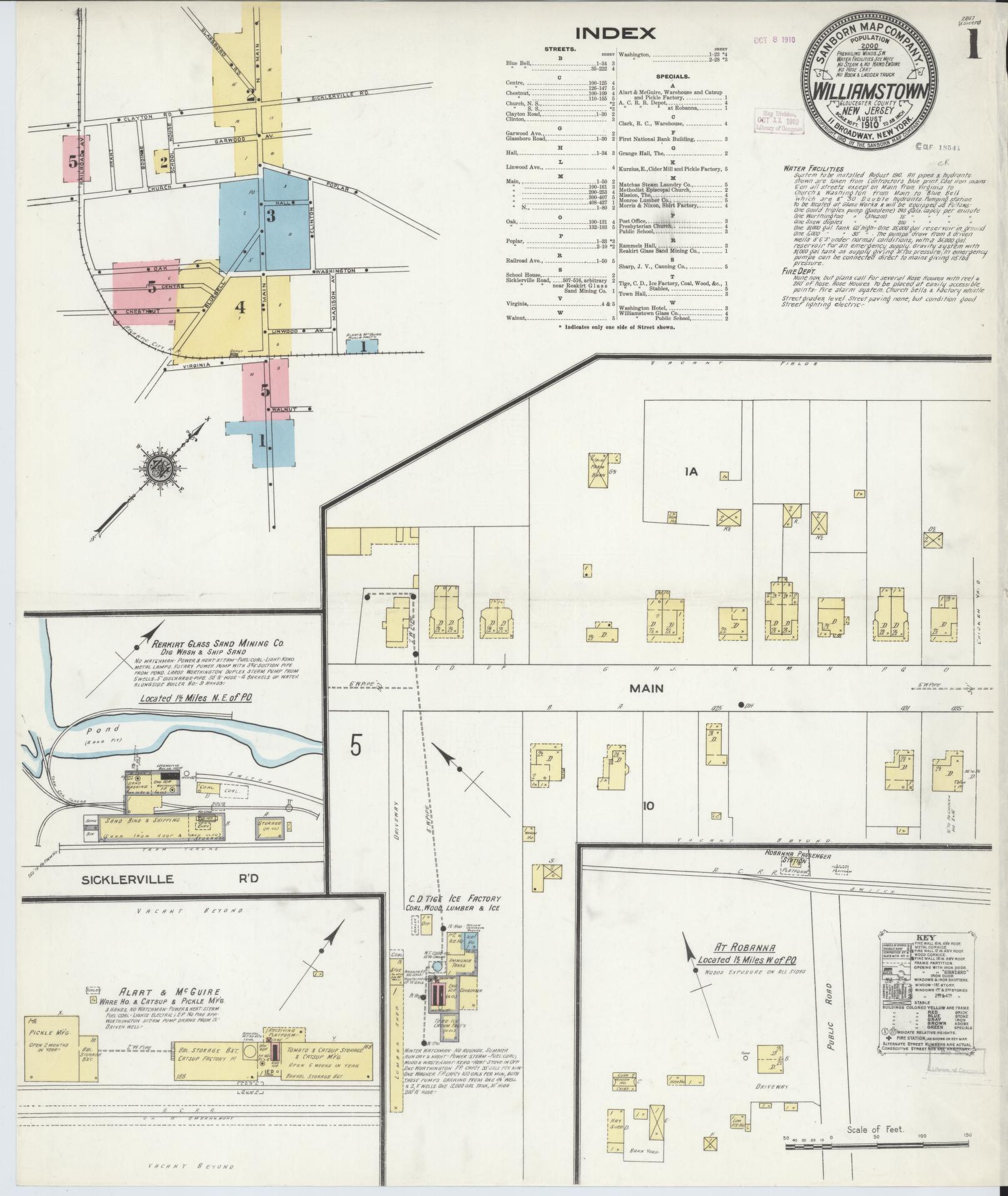 Sanborn Fire Insurance Map from Williamstown, Gloucester County, New Jersey. (1910) – Historic Sanborn Fire Insurance Map Print