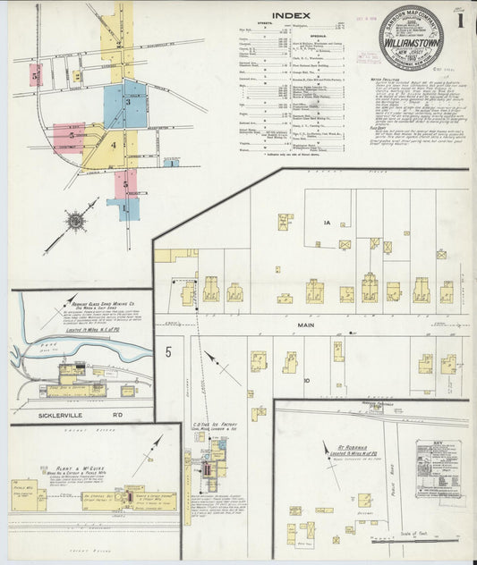 Sanborn Fire Insurance Map from Williamstown, Gloucester County, New Jersey. (1910) – Historic Sanborn Fire Insurance Map Print