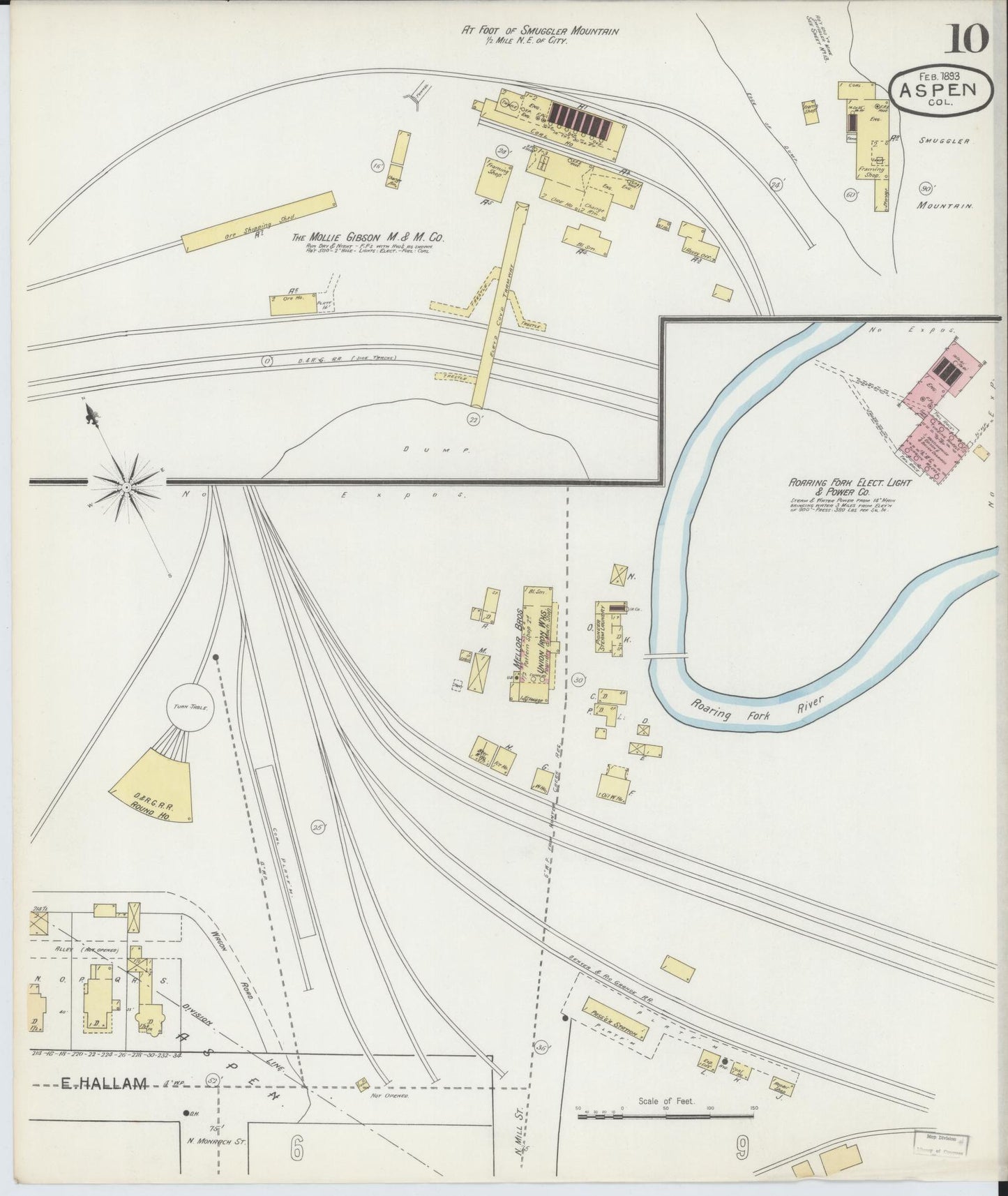 Sanborn Fire Insurance Map from Aspen, Pitkin County, Colorado (1893), Sheet #0010 - Complete Map Set gallery image, historic Sanborn map, vintage wall art, Colorado Colorado