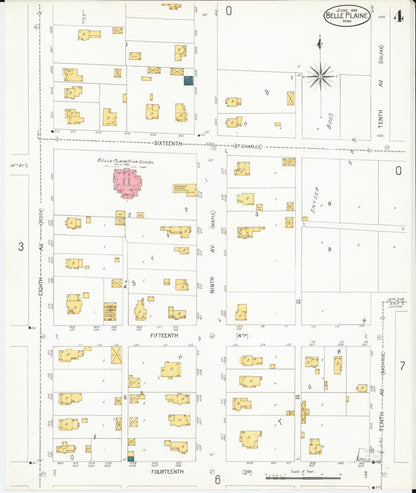 Sanborn Fire Insurance Map from Belle Plaine, Benton County, Iowa (1906), Sheet #0004 - Historic Sanborn Fire Insurance Map Print