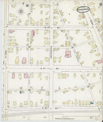 Sanborn Fire Insurance Map from Bloomsburg, Columbia County, Pennsylvania (1891), Sheet #0006 - Complete Map Set gallery image, historic Sanborn map, vintage wall art, Pennsylvania Pennsylvania