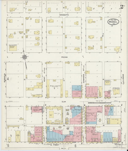 Sanborn Fire Insurance Map from Merkel, Taylor County, Texas (1914), Sheet #0002 - Complete Map Set gallery image, historic Sanborn map, vintage wall art, Texas Texas