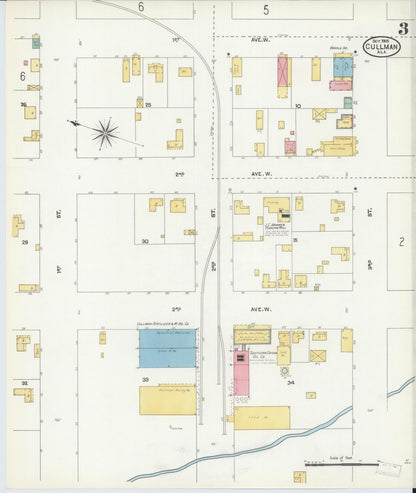 Sanborn Fire Insurance Map from Cullman, Cullman County, Alabama (1905), Sheet #0003 - Complete Map Set gallery image, historic Sanborn map, vintage wall art, Alabama Alabama