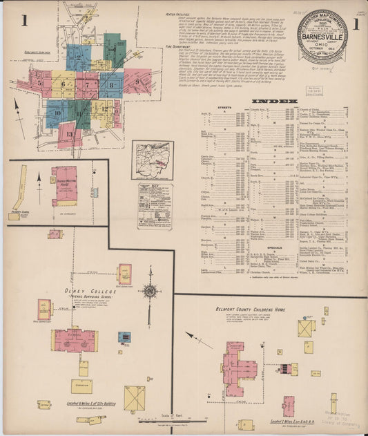 Sanborn Fire Insurance Map from Barnesville, Belmont County, Ohio. (1922) – Historic Sanborn Fire Insurance Map Print