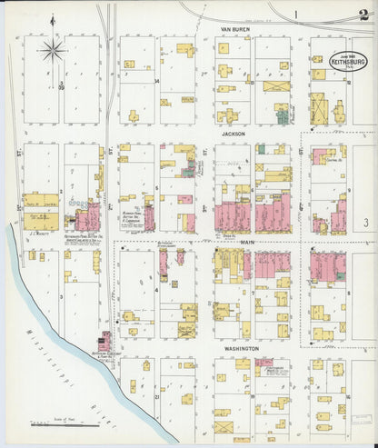 Sanborn Fire Insurance Map from Keithsburg, Mercer County, Illinois (1900), Sheet #0002 - Complete Map Set gallery image, historic Sanborn map, vintage wall art, Illinois Illinois