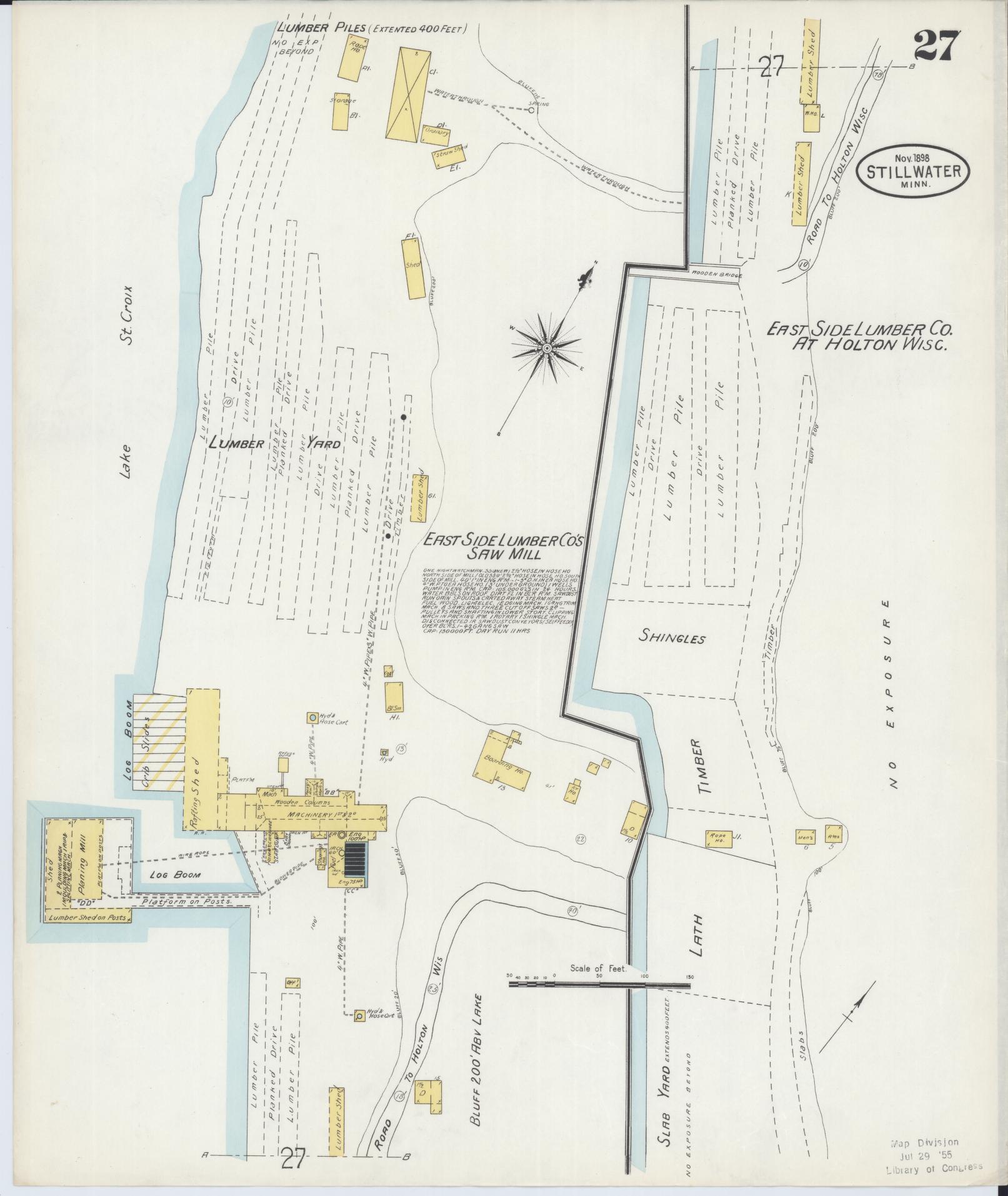 Sanborn Fire Insurance Map from Stillwater, Washington County, Minnesota (1898), Sheet #0027 - Complete Map Set gallery image, historic Sanborn map, vintage wall art, Minnesota Minnesota