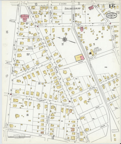 Sanborn Fire Insurance Map from Dublin, Laurens County, Georgia (1920), Sheet #0016 - Complete Map Set gallery image, historic Sanborn map, vintage wall art, Georgia Georgia