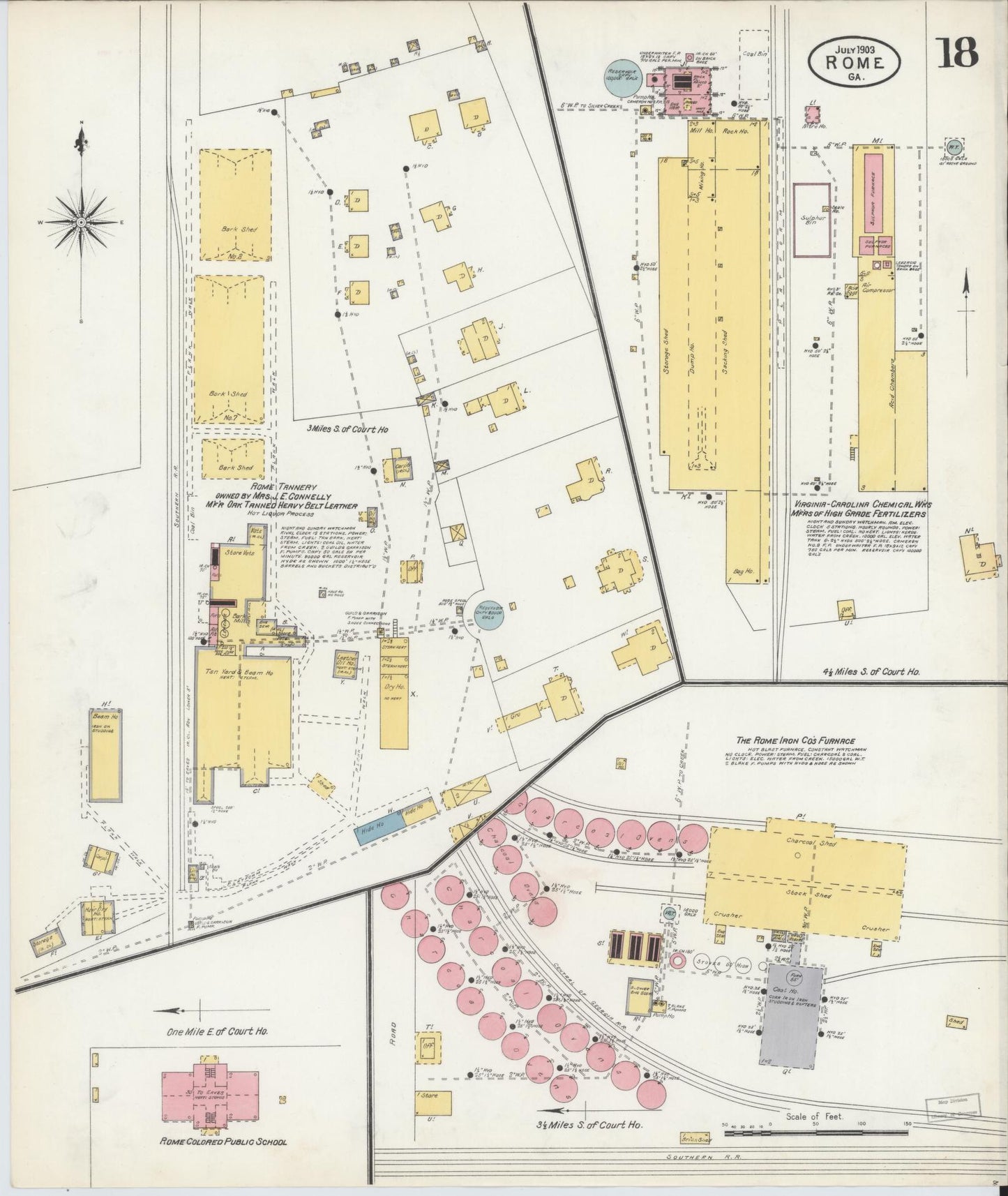 Sanborn Fire Insurance Map from Rome, Floyd County, Georgia (1903), Sheet #0018 - Complete Map Set gallery image, historic Sanborn map, vintage wall art, Georgia Georgia