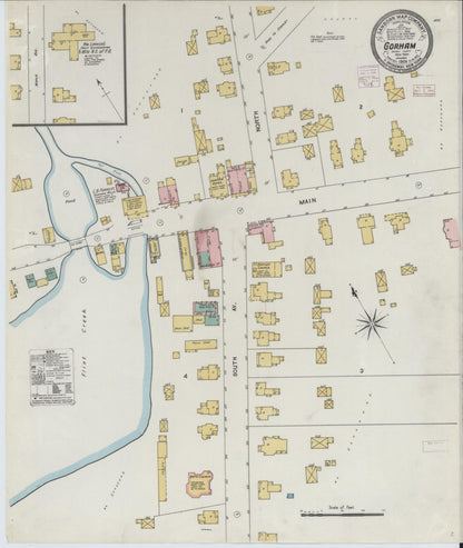 Sanborn Fire Insurance Map from Gorham, Ortario County, New York (1906), Sheet #0001 - Historic Sanborn Fire Insurance Map Print, vintage old map wall art, antique decor, genealogy gift, New York New York map