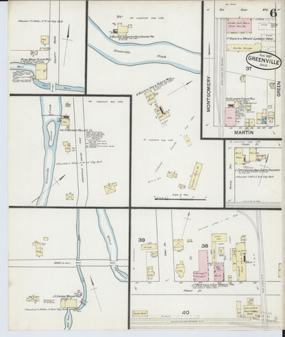Sanborn Fire Insurance Map from Greenville, Darke County, Ohio (1887), Sheet #0006 - Complete Map Set gallery image, historic Sanborn map, vintage wall art, Ohio Ohio